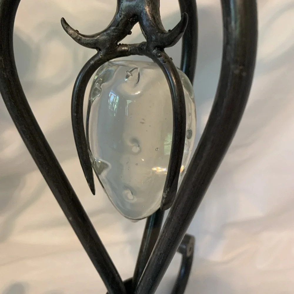 Pair Of Pier 1 Wrought Iron Candlestick Holders Strawberry Teardrop - 12